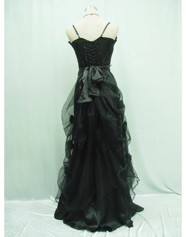 Weitese Formal Wear Dresses Black Straps Beading Vintage A-Line Long Party Dress Stores With Prom Dresses Formal Women's Dresses